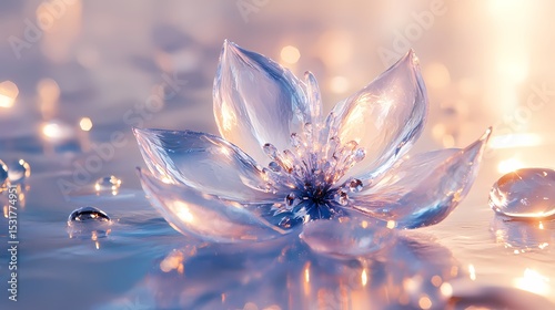 White crystal flower poster background