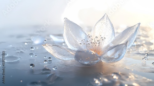 White crystal flower poster background