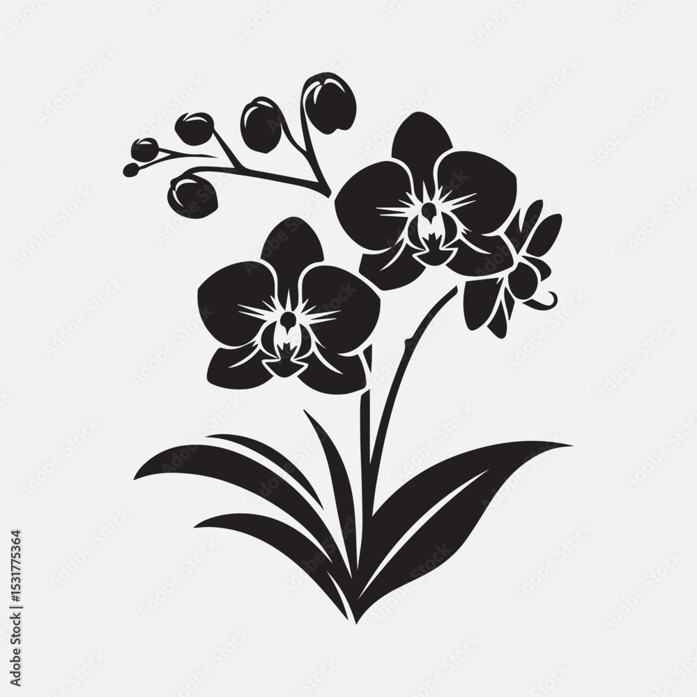 Obraz premium flower silhouette vector, flower logo vector illustration, flower silhouette vector design