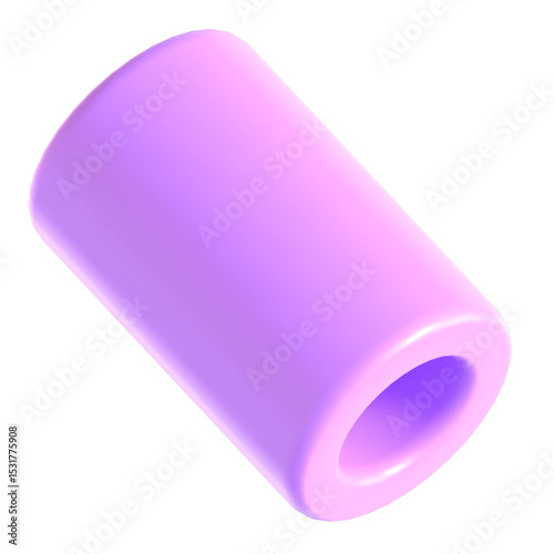 Abstract Element Purple Green 3d icon illustration