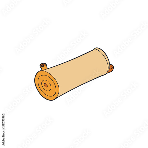 realistic ancient scroll rolled up on vector illustration
