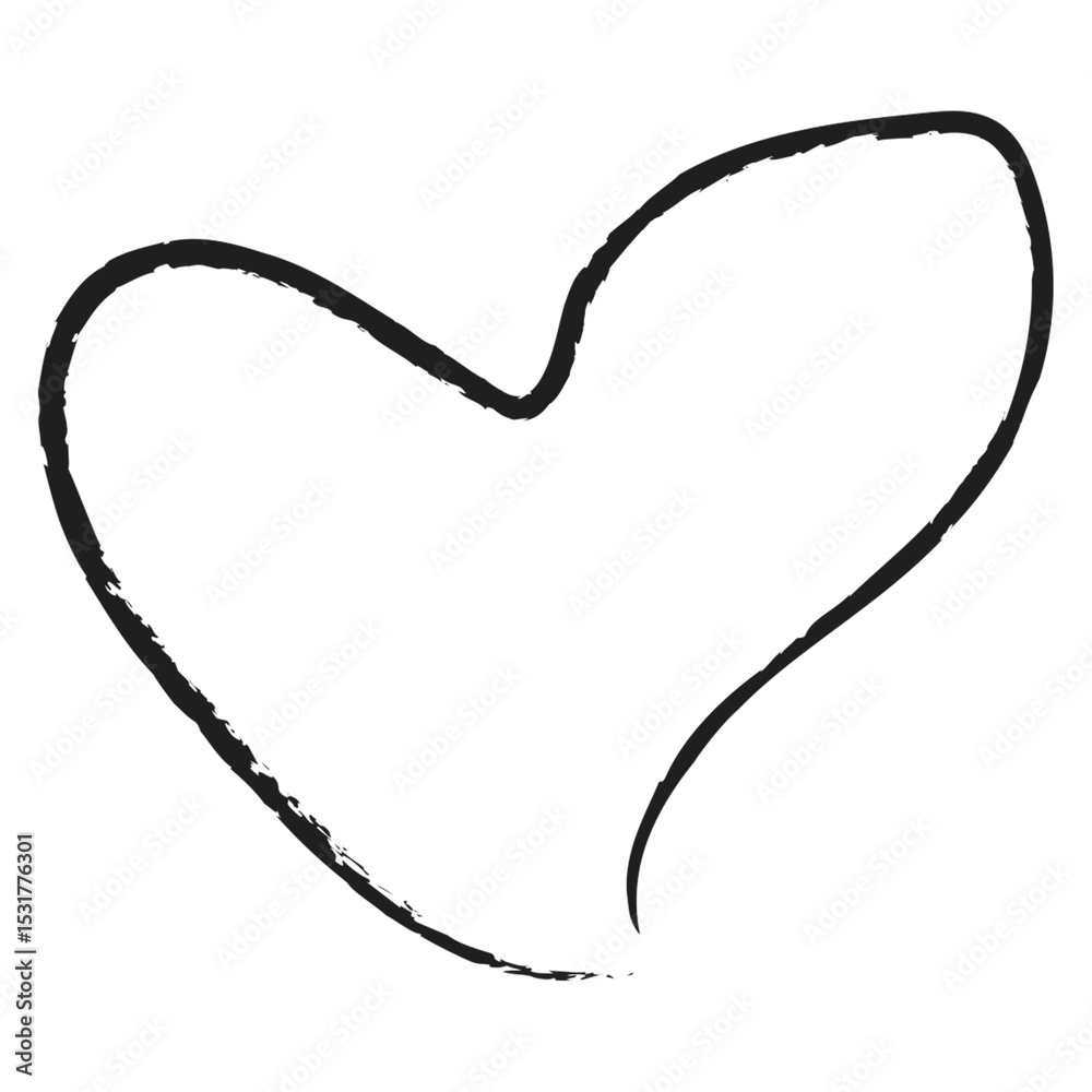 Obraz premium love hand drawn Hearts icon in hand drawn style. Handmade painted heart on isolated background. Love doodle sign business concept. vector illustration