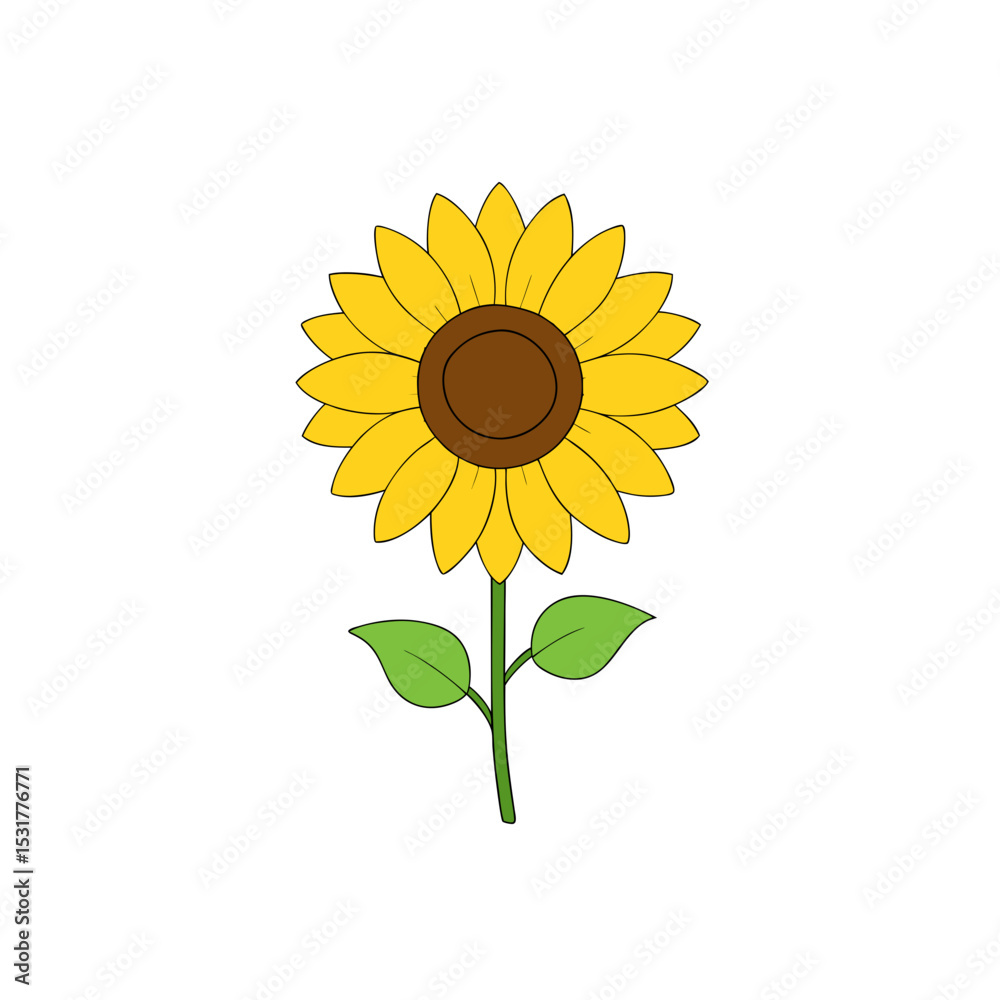 Fototapeta premium realistic blooming sunflower on white background vector illustration