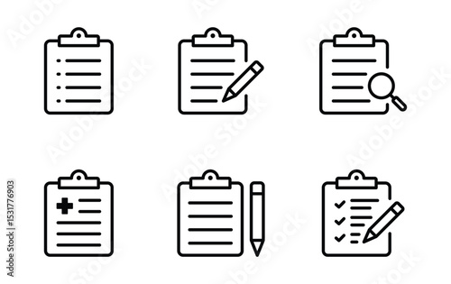 clipboard icon set vector