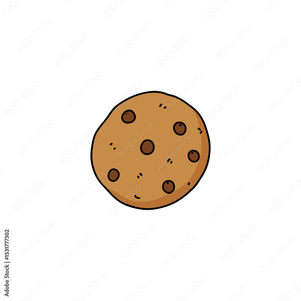 Fototapeta premium realistic chocolate chip cookie on vector illustration