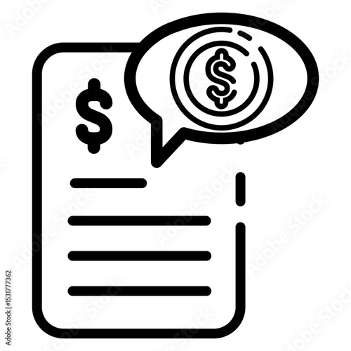  Made in uk a receipt featuring a dollar sign and gold coin vector icon outline style.