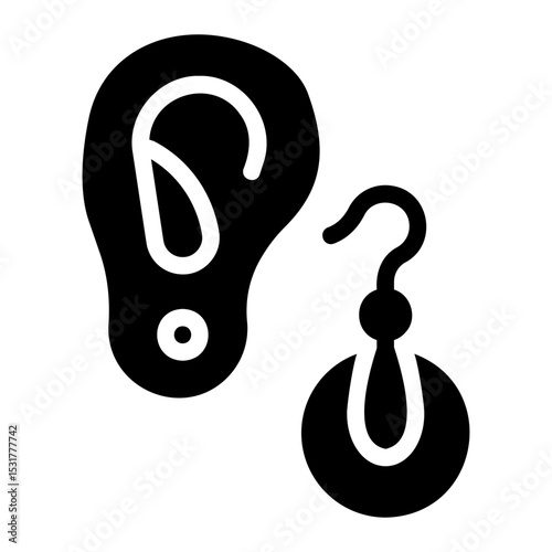 fashion earrings Solid icon