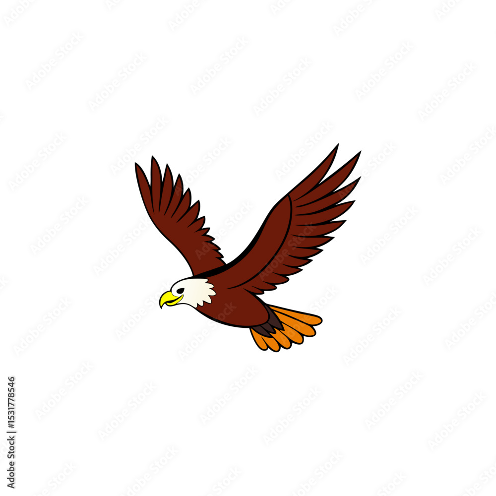 Fototapeta premium realistic eagle flying on white background