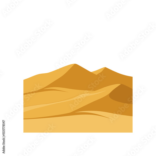 realistic endless sand dunes on white background  .svg