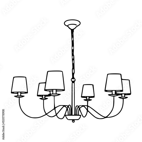 classic ceiling lamp line art