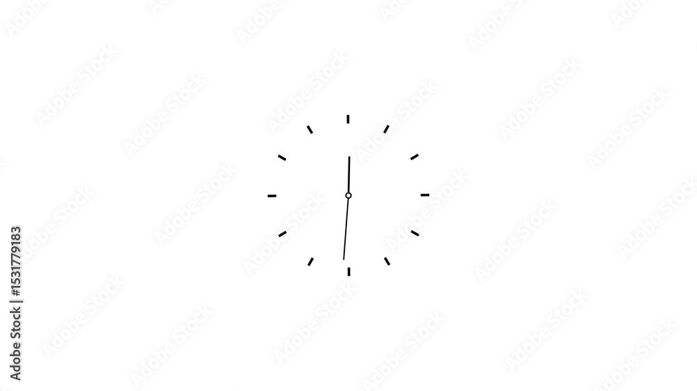 Abstract clock icon animation. Digital and analog clock 24 hours isolated on white background. and creating a stunning video.4k video