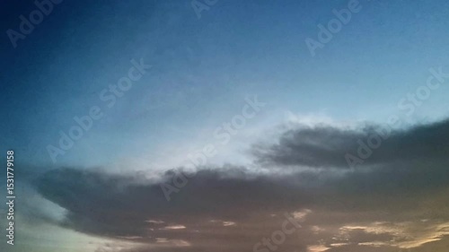 Evening sky with soft clouds and fading sunset colors