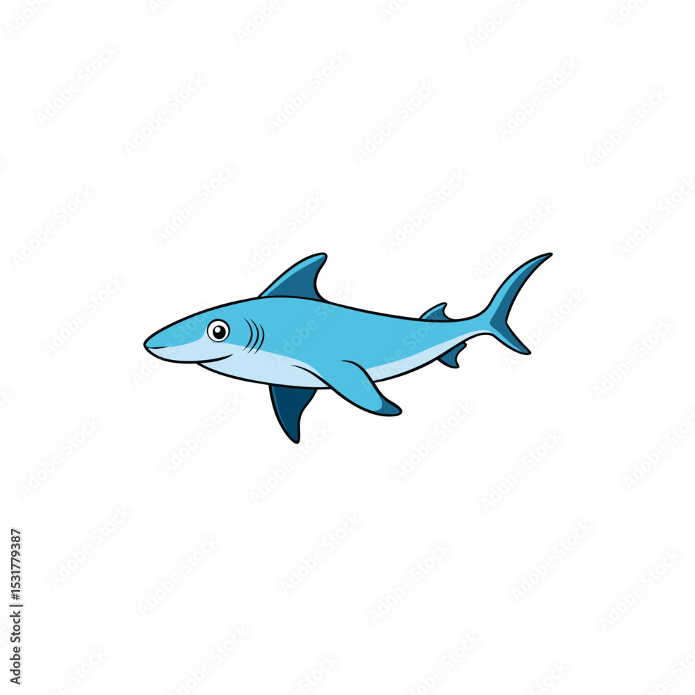 Fototapeta premium realistic hammerhead shark on white background 