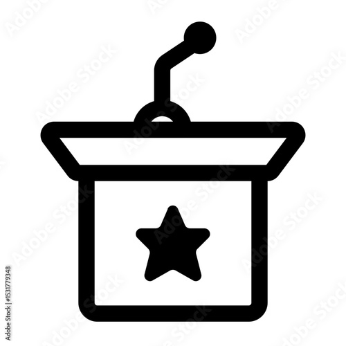 Podium with Star and Microphone