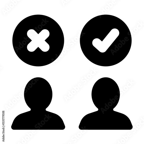 Election Day Checkmark and Cross Icons