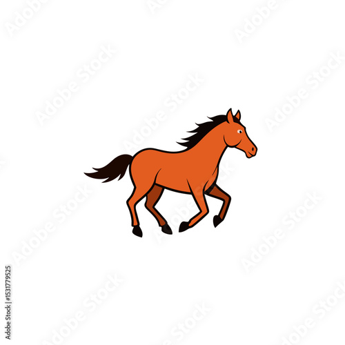 realistic horse galloping fast on white background.svg