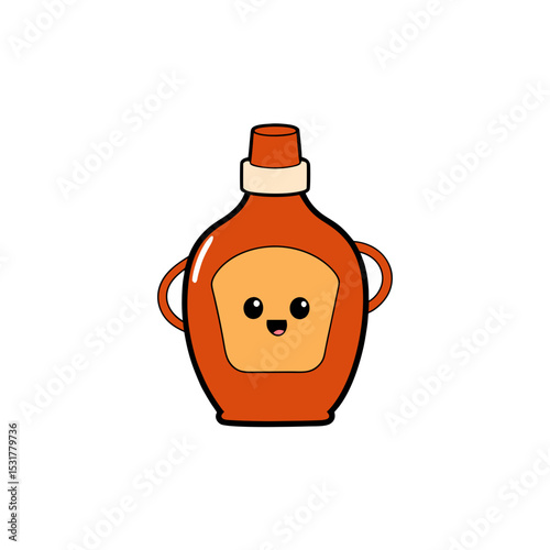 realistic maple syrup bottle on white background  .svg