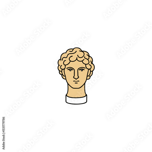 realistic marble greek statue head on white 