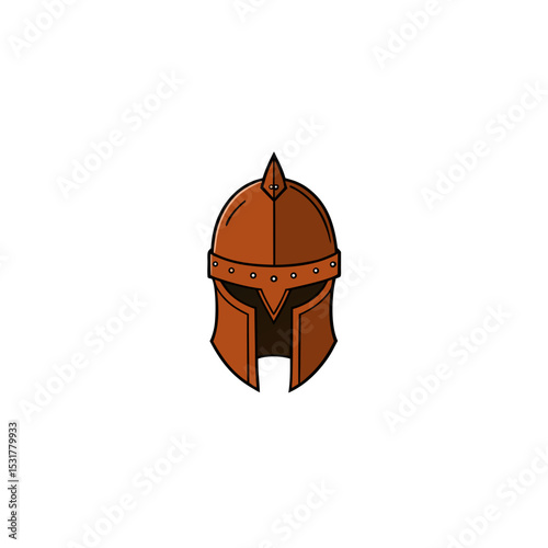 realistic medieval knight helmet rusted on ground