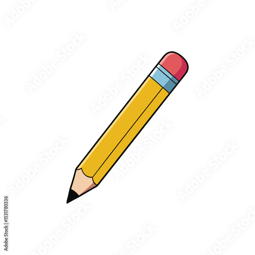 realistic pencil with eraser on white background  .svg