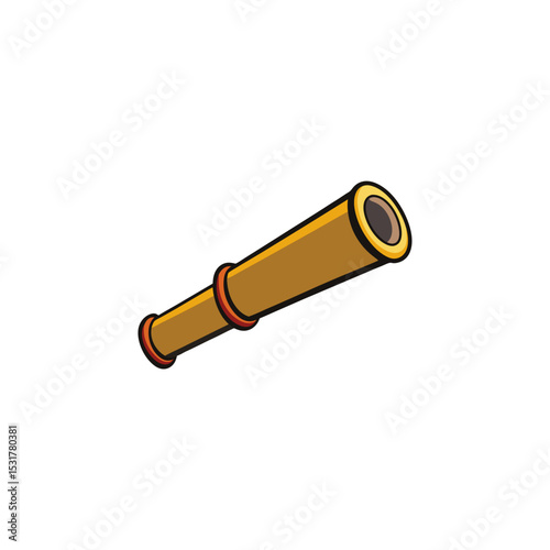realistic pirate spyglass on white background  