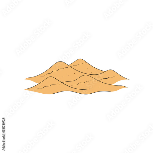 realistic sand dunes rippling in wind on white 