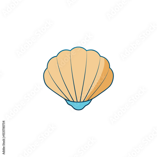 realistic seashell on white background  beach them 