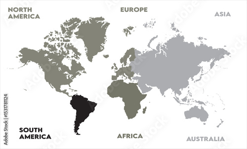 Abstract map-01, modern world map graphic, Countries Silhouettes Stock Illustrations, Vectors