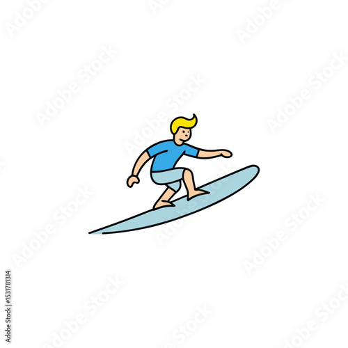 realistic surfer riding wave on white background  .svg