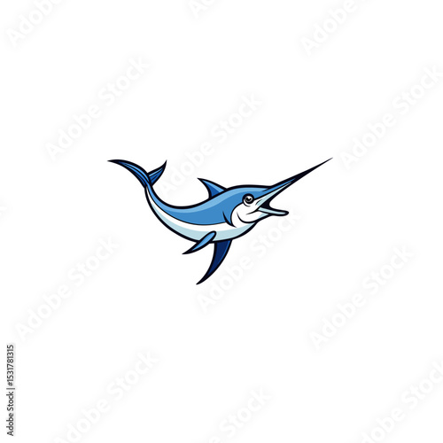 realistic swordfish leaping from water on white 