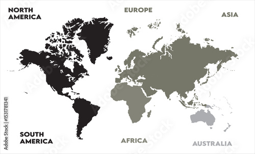 Abstract map-09, modern world map graphic, Countries Silhouettes Stock Illustrations, Vectors
