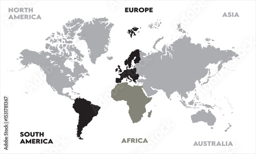 Abstract map-08, modern world map graphic, Countries Silhouettes Stock Illustrations, Vectors