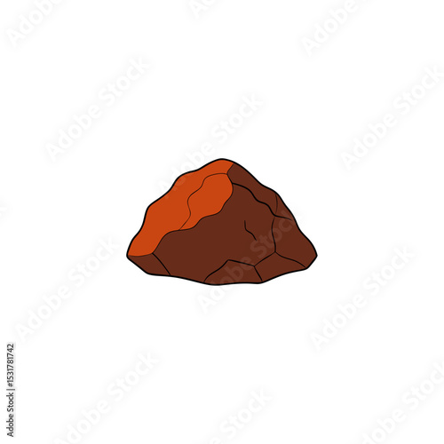 realistic volcanic rock formation on white 