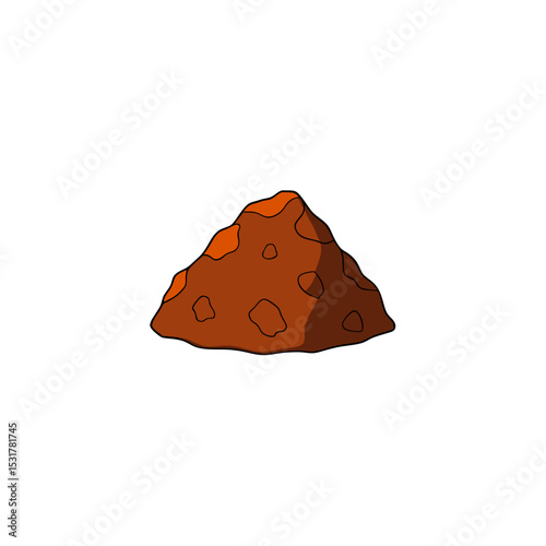realistic volcanic rock formation on white 