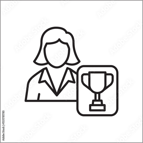 Employee award icon. The best worker symbol. icon symbol of success, businessman, winner, victory, win, awarded, rewarded, champion, achieved, achievement. vector illustration., 
