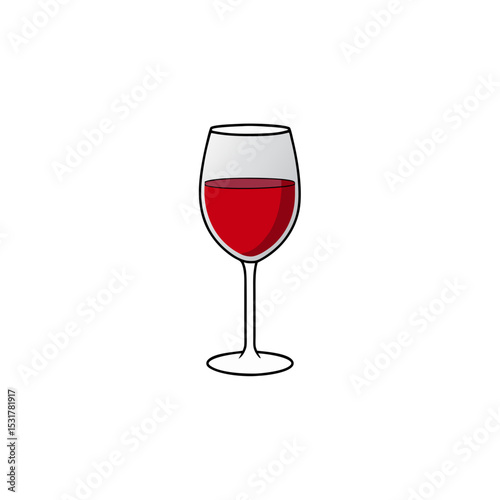 realistic wine glass filled with red wine on white 