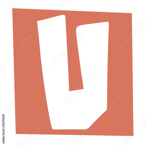hand drawn vector typography of U