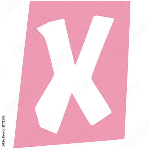 hand drawn vector typography of X
