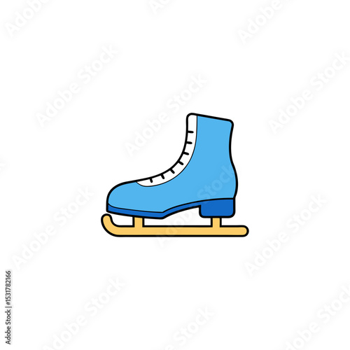 single ice skates on white background  winter spor