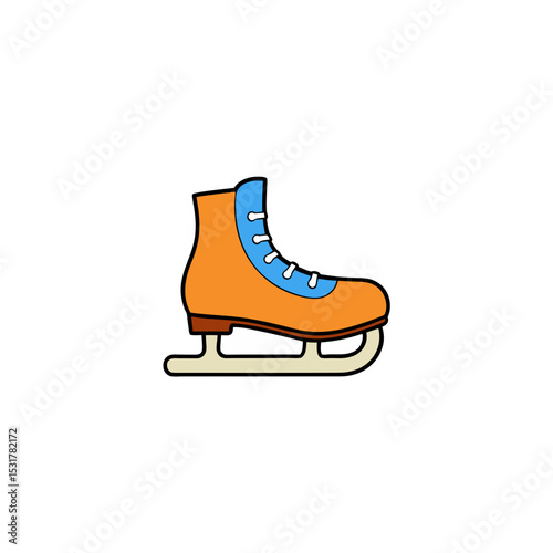 single ice skates on white background  winter spor.svg