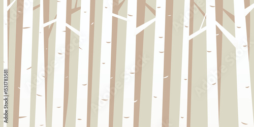 Birch tree pattern vector illustration pattern with autumn aspen tree bark. Perfect for background, wallpaper, poster, print, web page, postcard