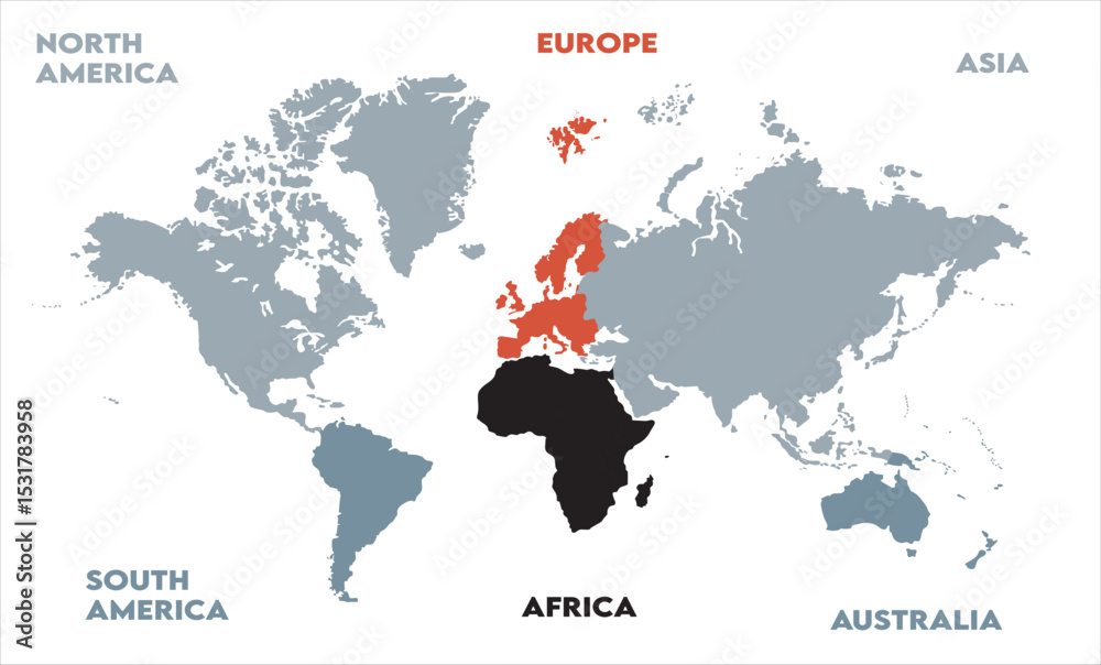 Naklejka premium Economic map-06, modern world map graphic, Countries Silhouettes Stock Illustrations, Vectors