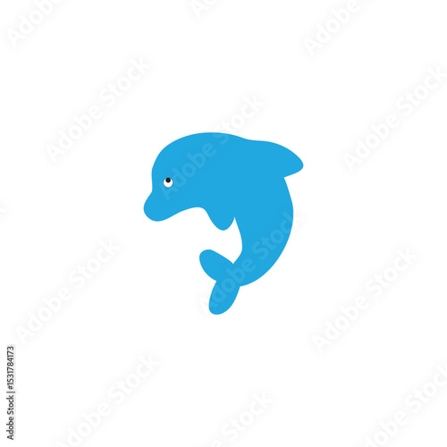 blue dolphin vector illustration of a highly intelligent marine mammal and considered a friendly guide of the sea
