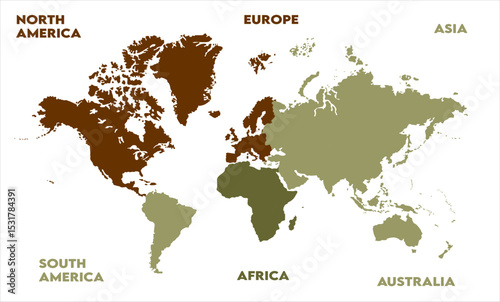 Geographic map-04, modern world map graphic, Countries Silhouettes Stock Illustrations, Vectors