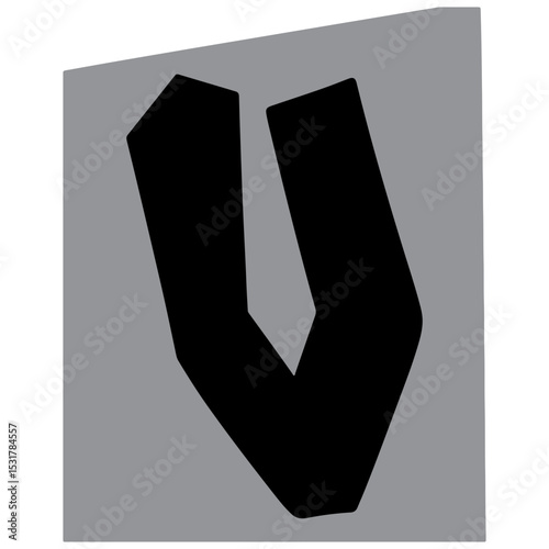 hand drawn vector typography of V