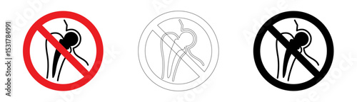 No access for persons with metallic implants in vector format