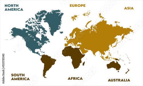 Global map-05, modern world map graphic, Countries Silhouettes Stock Illustrations, Vectors