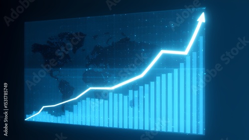 Business growth statistics global overview data visualization digital environment analytical perspective economic trends