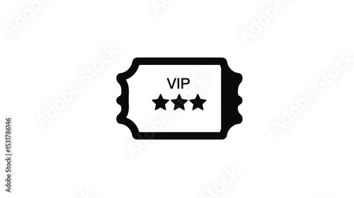 VIP Ticket Icon: Premium Access, Exclusive Event Pass Graphic