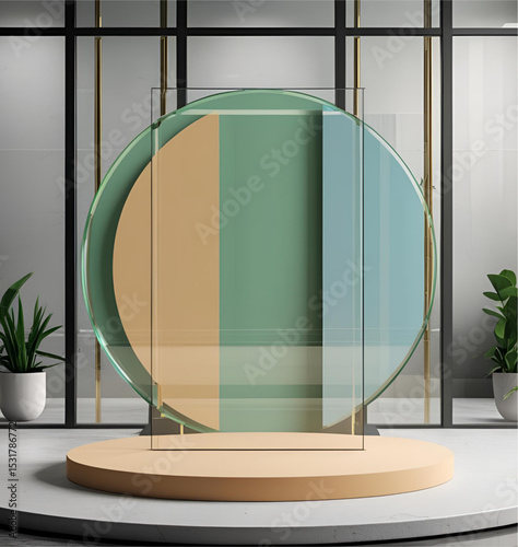 vector illustration of a glass window with a fence